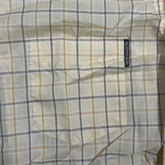 Valentino Jeans Dress Shirt Yellow Check Long Sleeve 100% Cotton 17.5 XXL - Picture 5 of 12